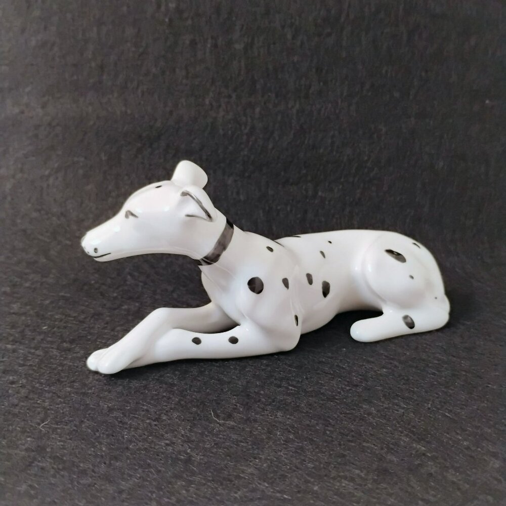 Vintage Porcelain Ceroc Romania Great Dane Figurine, 5" Greyhound Dalmatian Dog - Picture 4 of 9